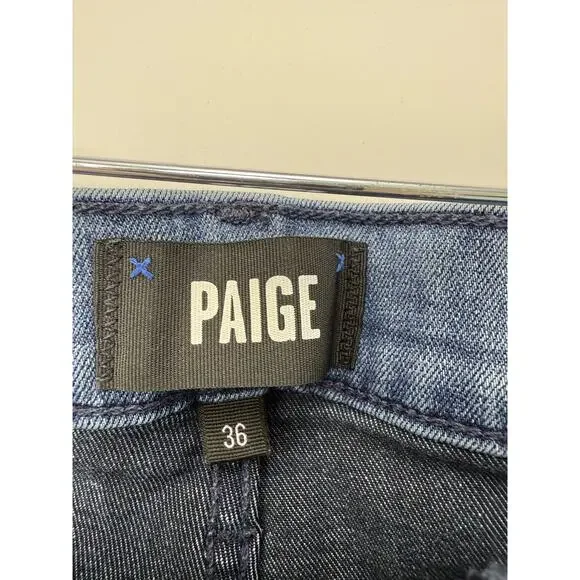 Paige Federal Jeans Men 36x33 Blue Stretch Slim Straight Leg Casual Comfort